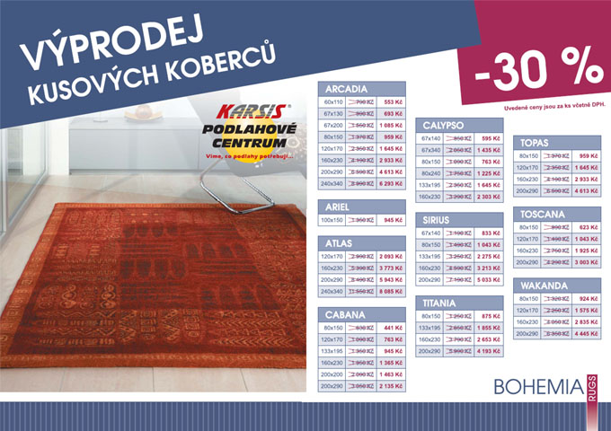 Výprodej kusových koberců -30%